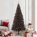 vidaXL Karácsonyfa 300 LED-del állvánnyal Fekete 210 cm PVC