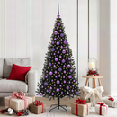 vidaXL Karácsonyfa 300 LED-del állvánnyal Fekete 180 cm PVC
