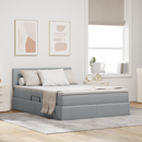 vidaXL LED tárolós ágy matraccal Világosszürke 140 x 200 cm Szövet