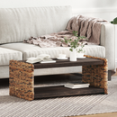 vidaXL Dohányzóasztal Természetes 90 x 45 x 35 cm Tömör Mahagóni Fa