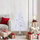 vidaXL Mű karácsonyfa 150 LED-del állvánnyal Fehér 120 cm PVC és Acél