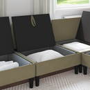 vidaXL Középső Sofa tárolóval Khaki Bársony