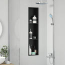 vidaXL Zuhany Niche Fekete 90 x 20 x 9,5 cm Rozsdamentes acél