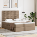 vidaXL Tárolós Ágy matracmal fejtámlával Kávé 140 x 190 cm Műbőr