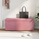 vidaXL Zsámoly Rózsaszín 101 x 41 x 40 cm Bársony és Műanyag Fa