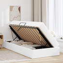 vidaXL Ágy tárolóval és matraccal matracmal tárolóval 2 pcs Fehér Bőr