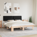 vidaXL Ágykeret Kárpitozott Fejtámlával Fekete 180 x 200 cm