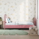 vidaXL Gyerekágy keret fejtámlával Rózsaszín 70 x 140 cm Bársony