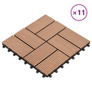 vidaXL Faszegély járólap 11 pcs Barna 30 x 30 cm WPC