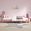 vidaXL Gyerekágy kerettel fejtámlával Rózsaszín 90 x 190 cm Bársony