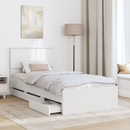 vidaXL Ágykeret fiókkal fejtámlával Fehér 90 x 190 cm Mérnöki Fa