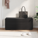 vidaXL Zsámoly Fekete 101 x 41 x 40 cm Bársony és Műanyag Fa