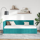 vidaXL Sarokágy keret fejtámlával Türkiz 90 cm x 200 cm Bársony