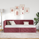 vidaXL Sarokágy keret Bordó 80 x 200 cm szövet