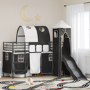 vidaXL Gyerekek Loft Ágykerete Egyszínű Fekete 75 x 190 cm Fém