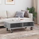 vidaXL Gördülékeny oldalasztal Beton Szürke 90 x 50 x 30 cm Faanyag