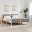 vidaXL Ágykeret fejtámlával Világosszürke 200 x 200 cm szövet