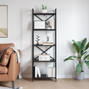 vidaXL Könyvespolc Fekete tölgy 56 x 34 x 171 cm Faanyag