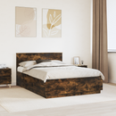 vidaXL Ágykeret LED -es lámpákkal Füstölt tölgy 160 x 200 cm Faanyag