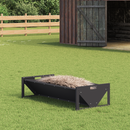 vidaXL Állattenyésztési takarmányzó Fekete 108 x 50 x 28 cm