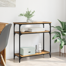 vidaXL Konzolasztal polcokkal Öreg fa 75 x 29 x 75 cm Faanyag