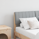 vidaXL Kárpitozott fejtámla Világosszürke 120 cm Tömör fenyőfa