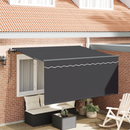 vidaXL Behúzható napellenző Csíkos Antracit 300 x 200 cm szövet