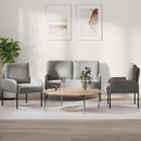 vidaXL Ülőgarnitúrák 3 pcs Világosszürke 115 x 56 x 80 cm Furnér