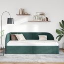 vidaXL Sarokágy keret fejtámlával Sötétzöld 90 cm x 190 cm Bársony