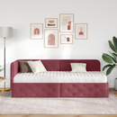 vidaXL Sarokágy keret Bordó 80 x 200 cm szövet