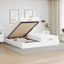 vidaXL Ágykeret matraccal matracmal 2 pcs Fehér PVC