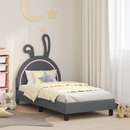 vidaXL Gyerekágy kerettel Világosszürke 80 x 160 cm PU