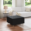 vidaXL Tároló oszmán párnával Fekete 80 x 80 x 45 cm szövet