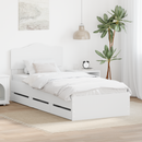 vidaXL Ágykeret fiókkal fejtámlával Fehér 90 x 190 cm Mérnöki Fa