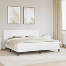 vidaXL Ágykeret LED szalagokkal fejtámlával Fehér 180 x 200 cm Műbőr