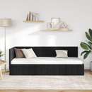 vidaXL Sarokágy keret fejtámlával Fekete 80 cm x 200 cm Bársony