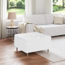 vidaXL Tároló oszmán párnával Fehér 80 x 80 x 45 cm Műbőr