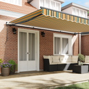 vidaXL Behúzható napellenző Zöld és sárga 500 × 350 cm