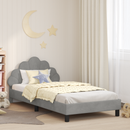 vidaXL Gyerekágy kerettel Világosszürke 90 x 190 cm Bársony