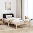 vidaXL Ágykeret fejtámlával Barna és fekete 90 x 200 cm Tömör fenyőfa
