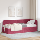 vidaXL Sarokágy keret Bordó 80 x 200 cm Bársony