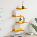 vidaXL Lebegő polc 4 pcs Mustár sárga 30 x 18 x 2,5 cm Acél