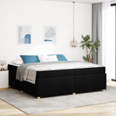 vidaXL Ágykeret matracmal Fekete 200 x 200 cm szövet