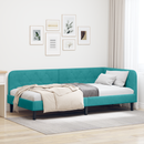 vidaXL Sarokágy keret Türkiz 90 x 190 cm Bársony