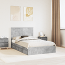 vidaXL Tárolós Ágy fejtámlával Beton Szürke 135 x 190 cm Faanyag