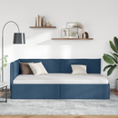 vidaXL Sarokágy keret fejtámlával Kék 100 x 200 cm szövet