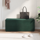 vidaXL Zsámoly Sötétzöld 101 x 41 x 40 cm Bársony és Műanyag Fa