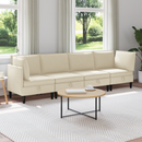 vidaXL Nappali bútor szett 4 pcs Krémszínű Szövet