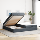 vidaXL Ágykeret matraccal matracmal 2 pcs Homályos Szürke Bársony