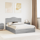 vidaXL Tárolós Ágy fejtámlával Szürke Sonoma 140 x 200 cm Faanyag